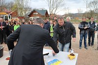 Bild: F&uuml;r die neue Sporthalle der Regelschule Ellrich wurde heute der Grundstein gelegt