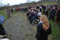 Bild: 70. Jahrestag: Einweihung des Informations- und Gedenkortes Au&szlig;enlager an der ehemaligen Bahnhofsrampe in der KZ-Gedenkst&auml;tte Mittelbau-Dora, 11. April 2015.