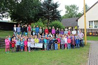Laufen gegen Leukämie - zur Kinderolympiade in Obergebra wurden auch Spenden für den siebenjährigen Neo Dominik gesammelt Bild: Laufen gegen Leukämie - zur Kinderolympiade in Obergebra wurden auch Spenden für den siebenjährigen Neo Dominik gesammelt