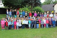 Laufen gegen Leukämie - zur Kinderolympiade in Obergebra wurden auch Spenden für den siebenjährigen Neo Dominik gesammelt Bild: Laufen gegen Leukämie - zur Kinderolympiade in Obergebra wurden auch Spenden für den siebenjährigen Neo Dominik gesammelt