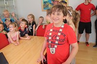 Dem OB über die Schulter geschaut - die Grundschüler aus Niedersalza durften Klaus Zeh mit Fragen löchern Bild: Dem OB über die Schulter geschaut - die Grundschüler aus Niedersalza durften Klaus Zeh mit Fragen löchern