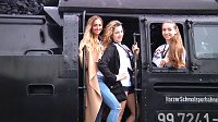 Bild: Model-Sonderzug auf dem Gleis der Harzer-Schmalspurbahn