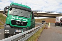 Bild: Verungl&uuml;ckter Holzlaster bei Nordhausen