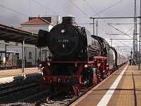 Bild: Aufenthalt in Nordhausen: Einfahrt in den Bahnhof