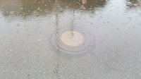 Bild: Stra&szlig;e an der Salza ist &uuml;berflutet