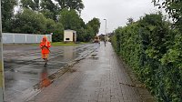 Bild: Stra&szlig;e an der Salza ist &uuml;berflutet