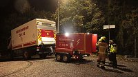 Bild: Einsatzende bei Flutlicht - Feuerwehr konnte Dach in der Dr.-K&uuml;lz-Stra&szlig;e sichern