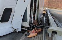 Bild: Brummi umgekippt