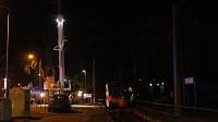 Bild: Entgleiste Stra&szlig;enbahn vor der Rothleimm&uuml;hle