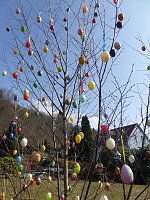 Bild: Osterbaum in S&uuml;lzhayn geschm&uuml;ckt