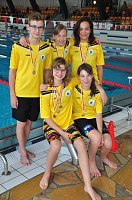 Bild: Erst die Generalprobe, dann die K&uuml;r - der Nordh&auml;user Schwimmer-Nachwuchs zeigte starke Leistungen