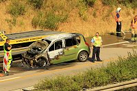 Bild: Feuerwehren im Einsatz auf der A38