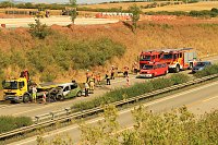 Bild: Feuerwehren im Einsatz auf der A38