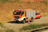 Bild: Feuerwehren im Einsatz auf der A38