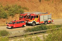 Bild: Feuerwehren im Einsatz auf der A38