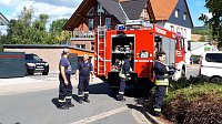 Kameradinnen und Kameraden der Freiwilligen Feuerwehr Neustadt/Osterode bewässerten erneut Bäume und Sträucher Bild: Kameradinnen und Kameraden der Freiwilligen Feuerwehr Neustadt/Osterode bewässerten erneut Bäume und Sträucher