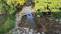 Bild: Das flie&szlig;t kaum noch Wasser - die Zorge entlang der Uferstra&szlig;e in Nordhausen