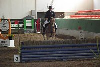 Bild: Hoch zu Ross &uuml;ber viele Hindernisse durch die Halle
