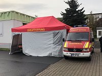 Bild: Sammelpunkt der Rettungskr&auml;fte in Nordhausen Ost
