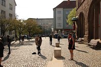Bild: Demonstrieren unter Corona auf dem Nordh&auml;user Rathausplatz