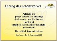 Bild: Horst Stief ist Namensgeber
