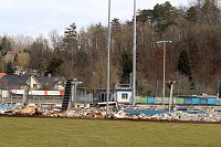 Bild: Ausblick &uuml;ber die abgerissene Trib&uuml;ne