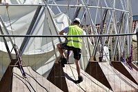 Bild: Aufbau des Umweltpavillions 