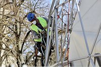 Bild: Aufbau des Umweltpavillions 