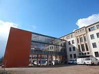 Bild: Ein Blick auf die Baustelle: das Humboldt-Gymnasium soll zum neuen Schuljahr bezugsfertig sein