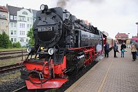 Wieder Dampf auf dem Kessel - seit heute kann man mit der HSB von Nordhausen aus wieder auf den Brocken fahren Bild: Wieder Dampf auf dem Kessel - seit heute kann man mit der HSB von Nordhausen aus wieder auf den Brocken fahren