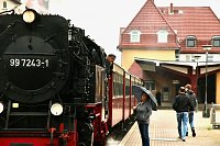 Wieder Dampf auf dem Kessel - seit heute kann man mit der HSB von Nordhausen aus wieder auf den Brocken fahren Bild: Wieder Dampf auf dem Kessel - seit heute kann man mit der HSB von Nordhausen aus wieder auf den Brocken fahren