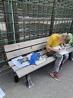 Ferienangebot mit Spraydose - an der Petersbergschule befasste man sich in der zweiten Ferienwoche mit einem Grafitti-Workshop Bild: Ferienangebot mit Spraydose - an der Petersbergschule befasste man sich in der zweiten Ferienwoche mit einem Grafitti-Workshop