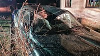 Bild: Morscher Baum begrub zwei Fahrzeuge unter sich