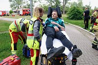 Auf dem Schachtbaugelände fand heute eine Großübung von Feuerwehr und Rettungskräften statt Bild: Auf dem Schachtbaugelände fand heute eine Großübung von Feuerwehr und Rettungskräften statt