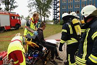 Auf dem Schachtbaugelände fand heute eine Großübung von Feuerwehr und Rettungskräften statt Bild: Auf dem Schachtbaugelände fand heute eine Großübung von Feuerwehr und Rettungskräften statt