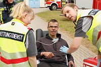 Auf dem Schachtbaugelände fand heute eine Großübung von Feuerwehr und Rettungskräften statt Bild: Auf dem Schachtbaugelände fand heute eine Großübung von Feuerwehr und Rettungskräften statt