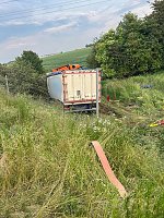 Verunfallter Lkw an der A38 Bild: Verunfallter Lkw an der A38