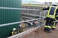 Bild: Feuerwehr&uuml;bung an der Biomethananlage in Bielen