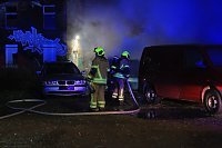 In Nordhausen mussten in der Nacht brennende Fahrzeuge gelöscht werden Bild: In Nordhausen mussten in der Nacht brennende Fahrzeuge gelöscht werden