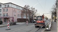 Sanierungsarbeiten am Gleisbett der Straßenbahn in Nordhausen Nord Bild: Sanierungsarbeiten am Gleisbett der Straßenbahn in Nordhausen Nord