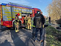 Bild: Die Fahrt endete in der Salza.