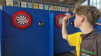 Das 1. Dartturnier des jüngst gegründeten Nordthüringer Dartclubs fand gestern in der Wiedigsburghalle statt Bild: Das 1. Dartturnier des jüngst gegründeten Nordthüringer Dartclubs fand gestern in der Wiedigsburghalle statt