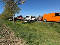 Bild: Unfall mit Baustellenfahrzeug auf der B249