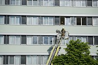 Bild: Bei einer Gro&szlig;&uuml;bung am und im S&uuml;dharz-Klinkum waren 60 Feuerwehrleute im Einsatz sowie viel Personal von den Rettungsdiensten. 
