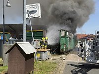 Containerbrand bei der Lebenshilfe in Nordhausen Bild: Containerbrand bei der Lebenshilfe in Nordhausen