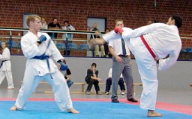 Bild: Karateka k&auml;mpften in Bad Frankenhausen