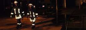 Bild: Lagerhaus in Flammen