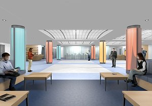 Ansichten: Blick zum Aufnahme- und Infobereich