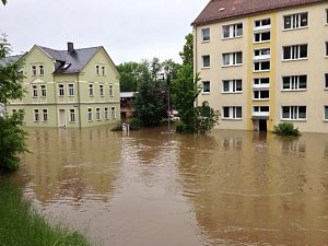 Hochwasser in Berga/Elster
