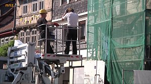 Arbeiten am Abrisshaus